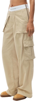 (W) アレキサンダーワン カーキ ストレート ポケット ジッパー カーゴパンツ 1WC2244724279 Shop (W) アレキサンダーワン カーキ ストレート ポケット ジッパー カーゴパンツ 1WC2244724279