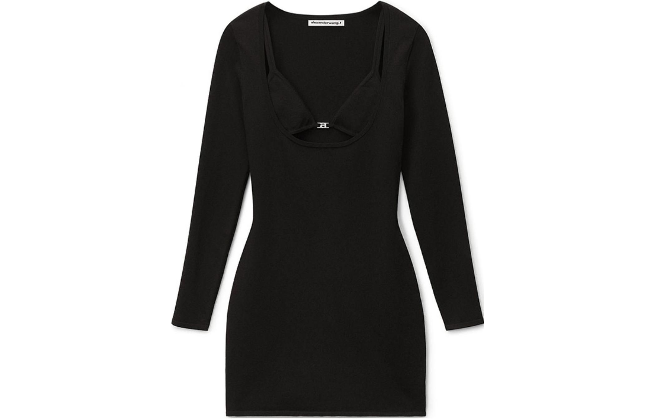(Women) Alexander Wang  Knit Low-Neck Long-Sleeve Dress 4KC2236004-001