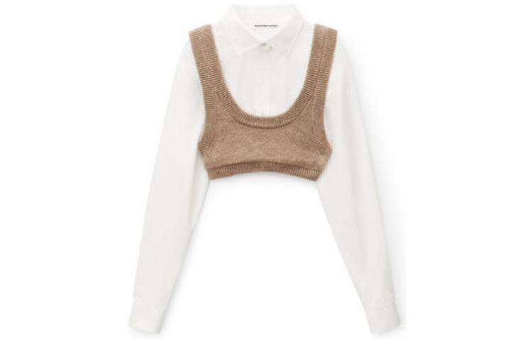 (Women) Alexander Wang  Knit Tank Top & Striped Cropped Long Sleeve Shirt Set 4KC3231011-278