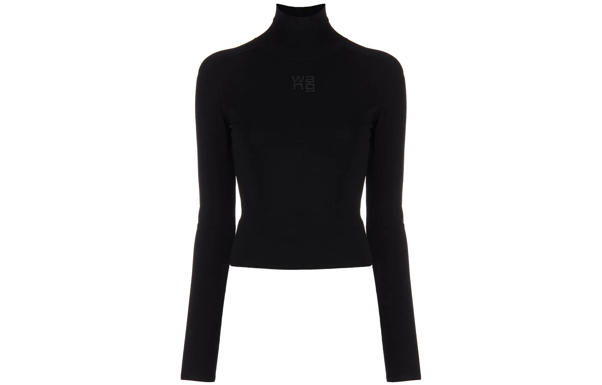 (Women) Alexander Wang  Logo Print Turtleneck Sweater Black 4KC1231033001