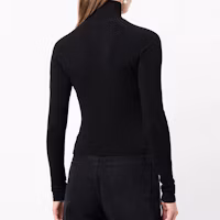 Shop (W) Alexander Wang 黑色Logo印花高領毛衣 4KC1231033001