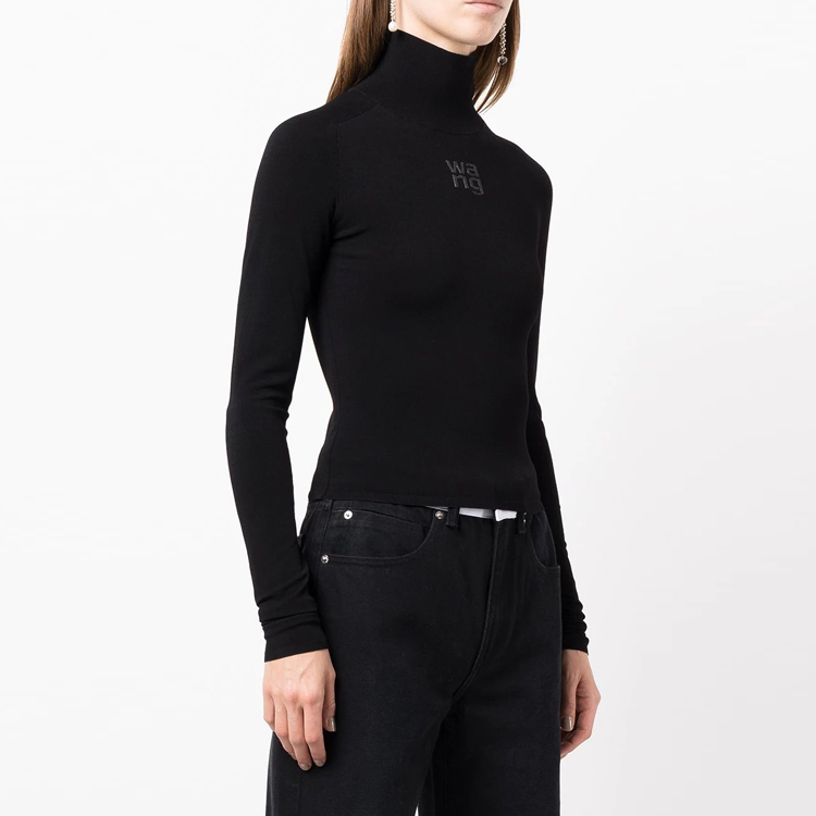 Purchase (W) 알렉산더 왕 로고 프린트 터틀넥 스웨터 블랙 4KC1231033001