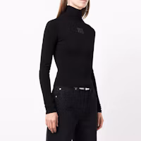 Purchase (W) Alexander Wang 黑色Logo印花高領毛衣 4KC1231033001