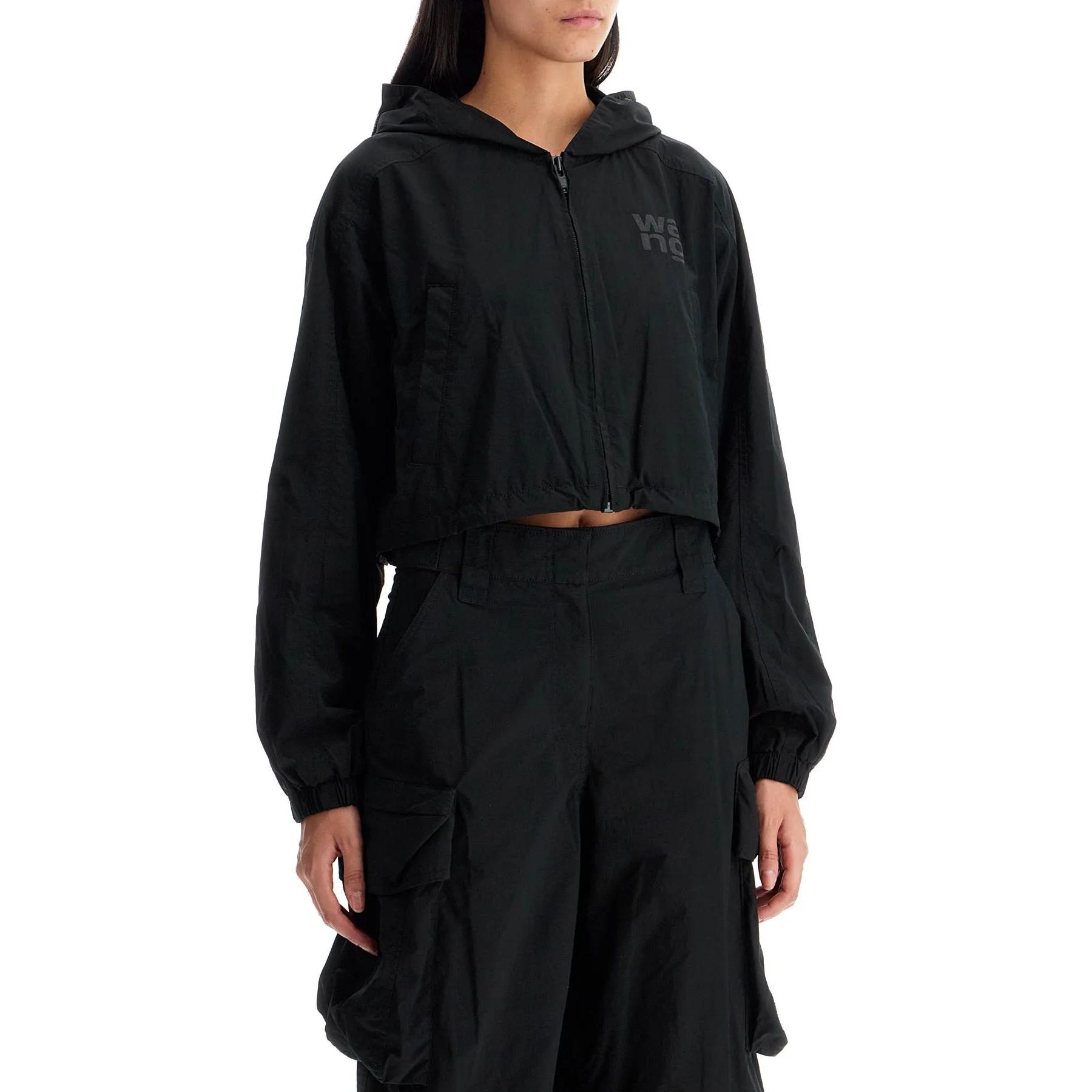 Lookbook (Women) Alexander Wang  Logo Print Zip-Up Hoodie Jacket Black 4WC3242087-001