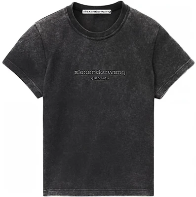 (W) Alexander Wang Logo Slim-Fit Jersey T-Shirt Hitam SS24 1CC1241876007 Order (W) Alexander Wang Logo Slim-Fit Jersey T-Shirt Hitam SS24 1CC1241876007