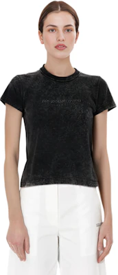 (W) Alexander Wang Logo Slim-Fit Jersey T-Shirt Hitam SS24 1CC1241876007 Purchase (W) Alexander Wang Logo Slim-Fit Jersey T-Shirt Hitam SS24 1CC1241876007