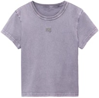 (Women) Alexander Wang Logo T-Shirt Lavender Pink Distressed Cotton SS24 4CC32213586-87A (Women) Alexander Wang Logo T-Shirt Lavender Pink Distressed Cotton SS24 4CC32213586-87A