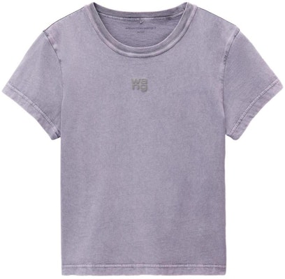 (W) Alexander Wang Logo T-Shirt Lavender Pink Distressed Cotton SS24. 4CC32213586-87A Order (W) Alexander Wang Logo T-Shirt Lavender Pink Distressed Cotton SS24. 4CC32213586-87A