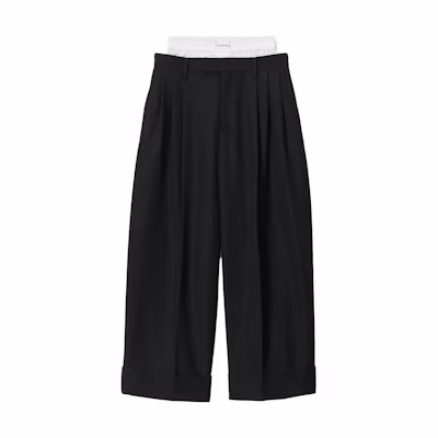 (Women) Alexander Wang Loose Fit Wide-Leg Casual Pants Black 1WC3234615-001