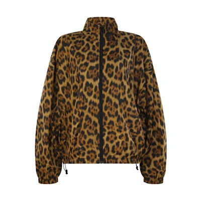 (Women) Alexander Wang Loose Leopard Print Zip Jacket Brown 4WC4232073-223