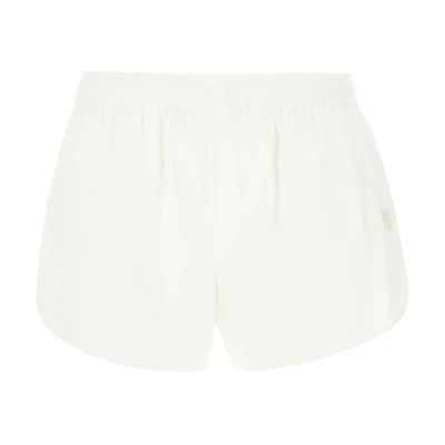 (Women) Alexander Wang Mid-Rise Solid Color Casual Shorts White. 4WC3234379-100