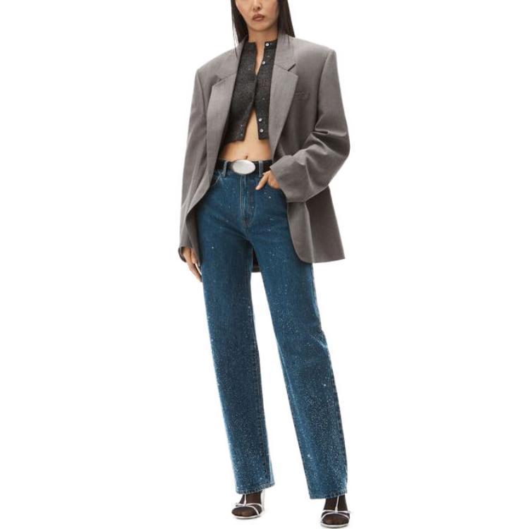 Lookbook (Women) Alexander Wang  Mid-Rise Straight-Leg Jeans Blue 1WC3234000-401