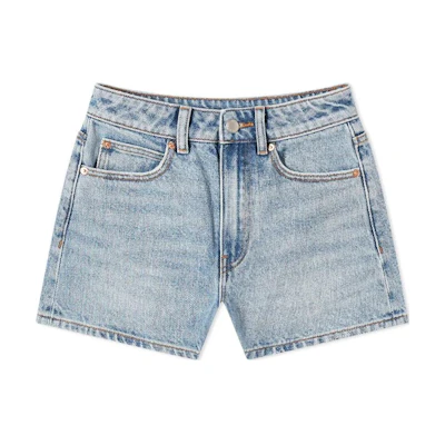 (Women) Alexander Wang Mid-Waist Slim Denim Shorts Vintage Blue. 4DC4234161-487A