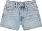 Order (W) Alexander Wang Seluar Pendek Denim Mid-Waist Slim Vintage Biru. 4DC4234161-487A