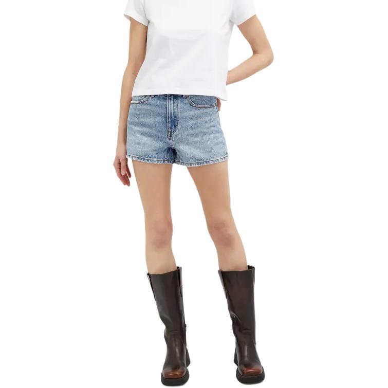(Women) Alexander Wang  Mid-Waist Slim Denim Shorts Vintage Blue. 4DC4234161-487A 圖 4