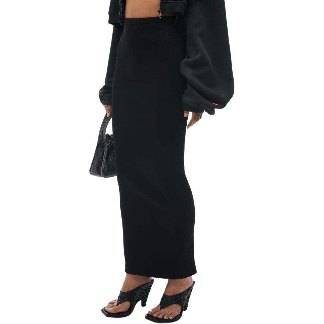 Purchase (W) Alexander Wang Gaun Maxi Rajut Minimalis Hitam SS24 4CC2245058-001