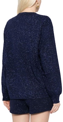 (W) Alexander Wang Navy Blue Logo Sequin Lengan Panjang Pullover T-Shirt. 4CC3231413-065 Shop (W) Alexander Wang Navy Blue Logo Sequin Lengan Panjang Pullover T-Shirt. 4CC3231413-065