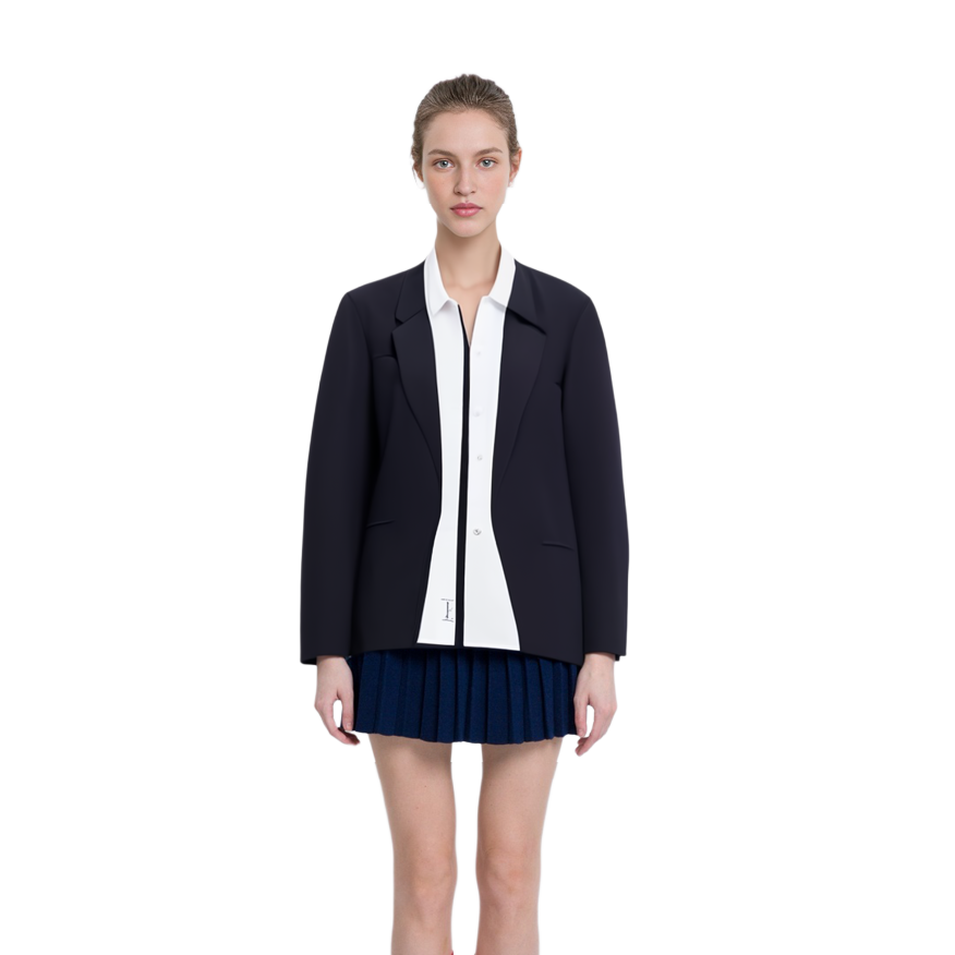 (Women) Alexander Wang  Oversized Colorblock Blazer Jacket - Black 1WC3232469-001 圖 6