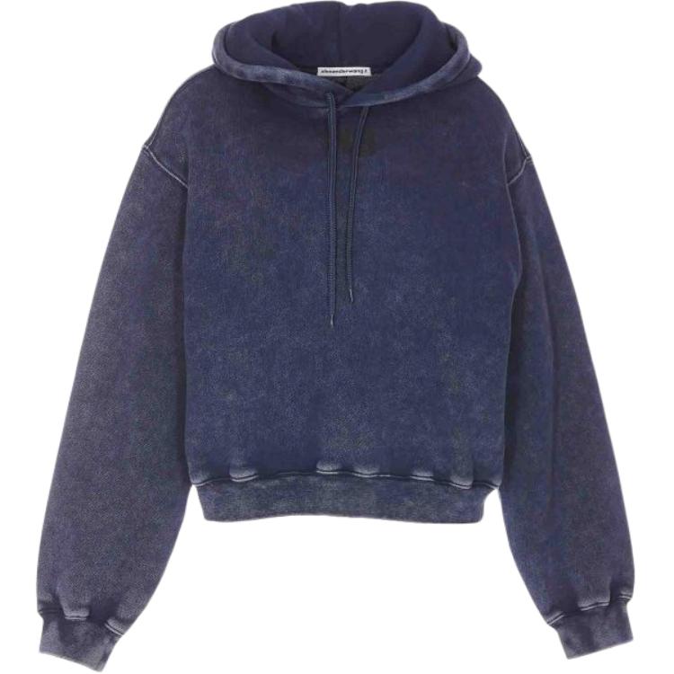 (Women) Alexander Wang  Oversized Letter Hoodie SS24 Blue Pullover Sweatshirt 4CC3242108424A-BLUE