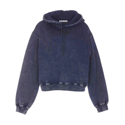 (Women) Alexander Wang Oversized Letter Hoodie SS24 Blue Pullover Sweatshirt 4CC3242108424A-BLUE