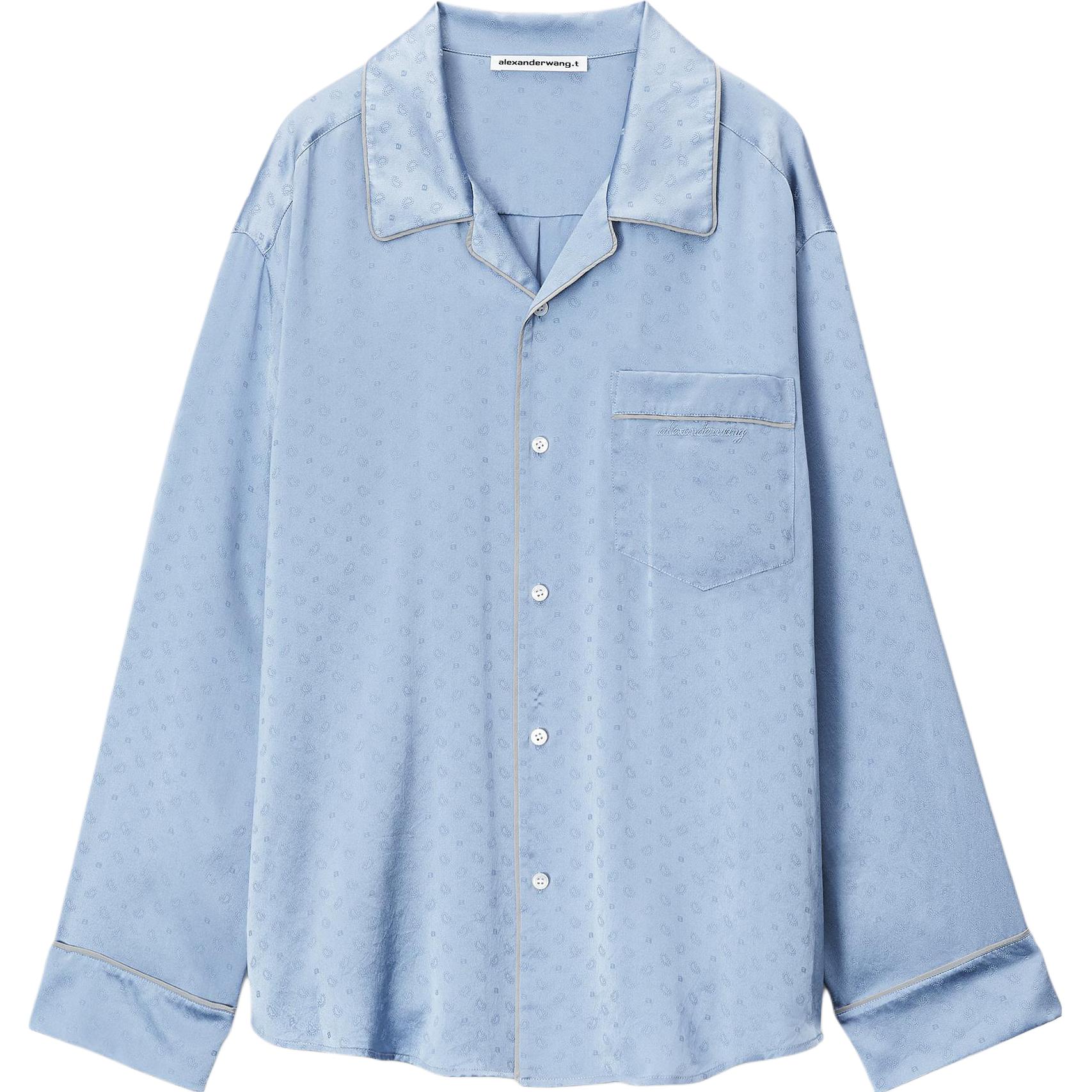 (Women) Alexander Wang  Paisley Silk Jacquard Pajama Shirt Blue 4WC32313994-63A