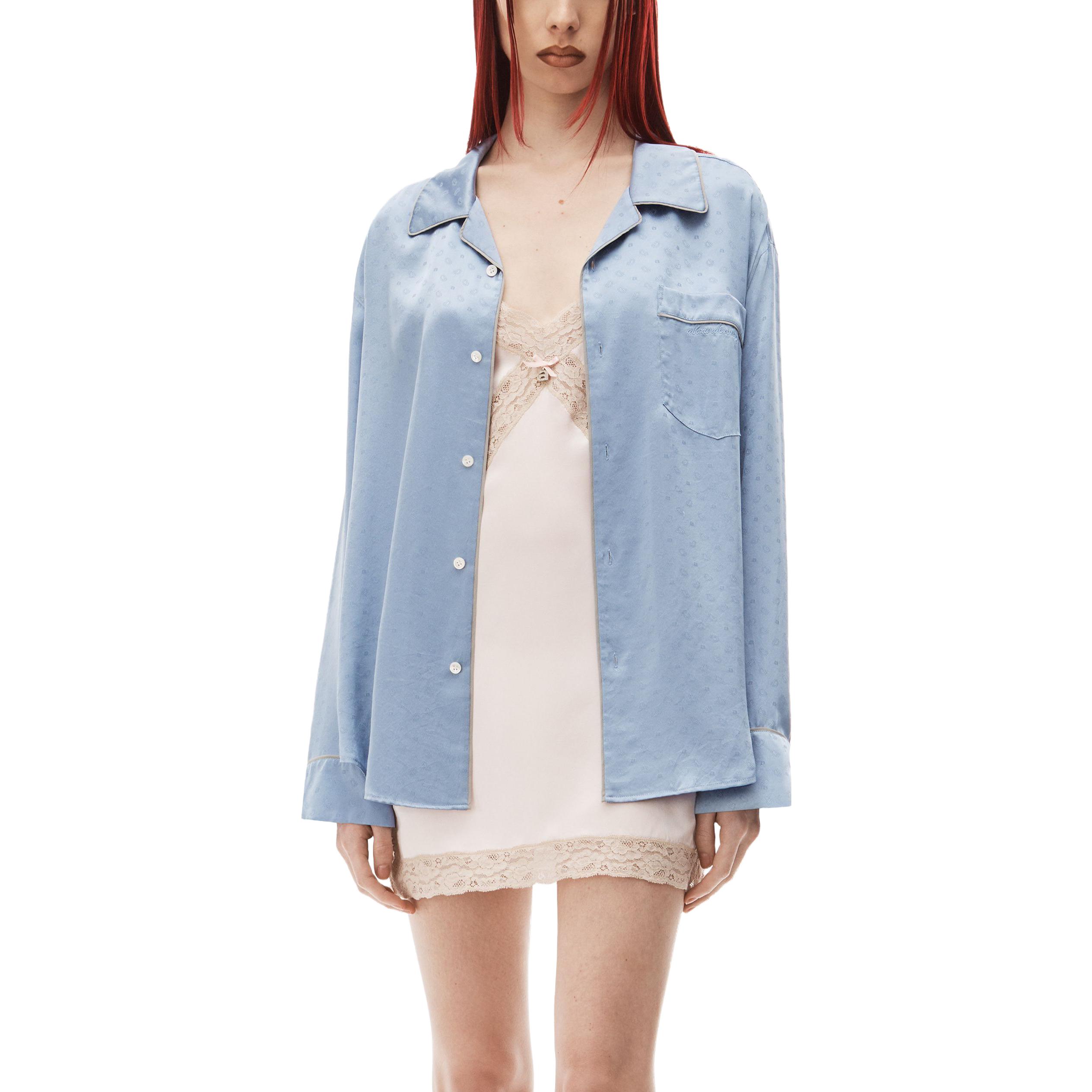 Lookbook (W) アレキサンダーワン ペイズリーシルクジャカードパジャマシャツ ブルー 4WC32313994-63A