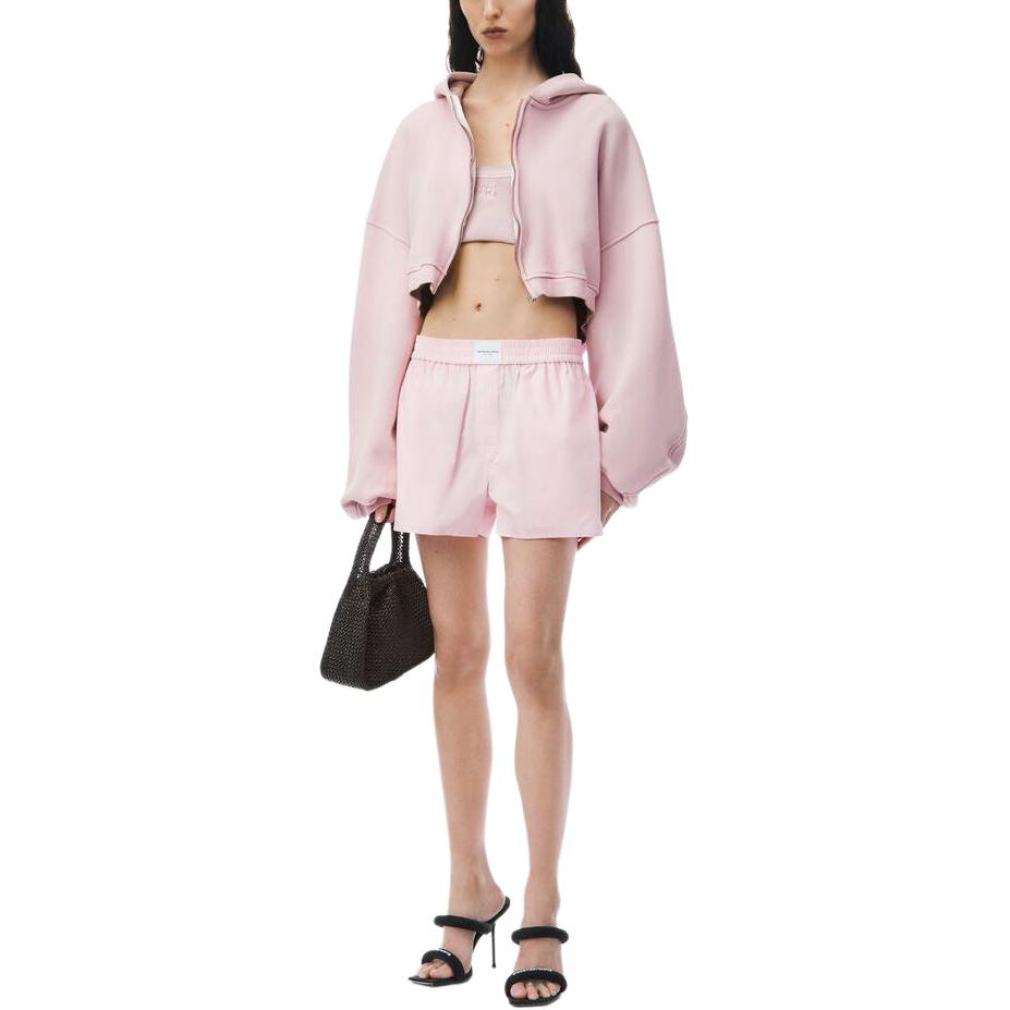 (Women) Alexander Wang  Pink Cotton Button Elastic Logo Casual Shorts. 4WC2244370-680 圖 3