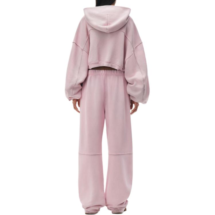 Shop (Women) Alexander Wang  Pink Logo Elastic Waist Knit Sweatpants. 4CC2244380688A