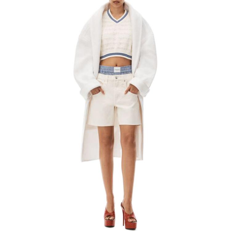 (Women) Alexander Wang  Pink Mid-Rise Patchwork Straight Denim Shorts 4DC32346032-80A 圖 3