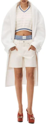 (Women) Alexander Wang Pink Mid-Rise Patchwork Straight Denim Shorts 4DC32346032-80A Lookbook (Women) Alexander Wang Pink Mid-Rise Patchwork Straight Denim Shorts 4DC32346032-80A