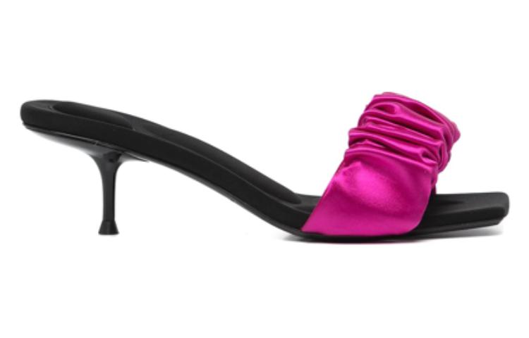 (W) Alexander Wang 'Pink Satin Square-Toe Fashion Slides' 圖 2
