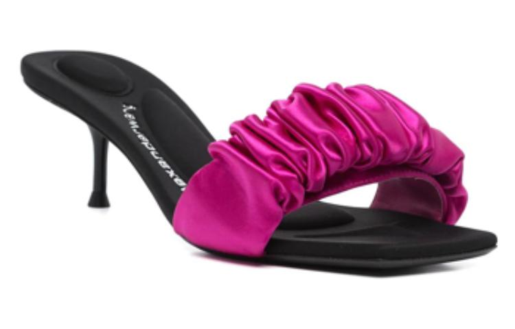 (W) Alexander Wang 'Pink Satin Square-Toe Fashion Slides' 圖 3