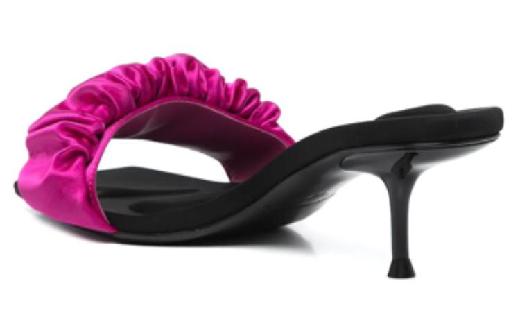 (W) Alexander Wang 'Pink Satin Square-Toe Fashion Slides' 圖 5
