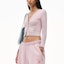 Purchase (W) Alexander Wang Pink Cardigan Rajut Crop V-Neck Kancing Solid. 4CC2242082688A
