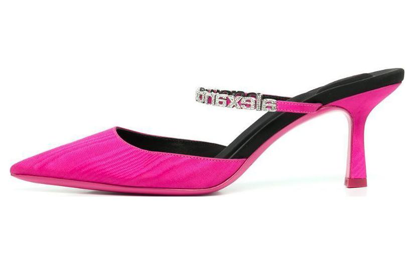 Buy 亞歷山大王（Alexander Wang）絨面 休閒小眾 細跟 高跟鞋 女款 粉色