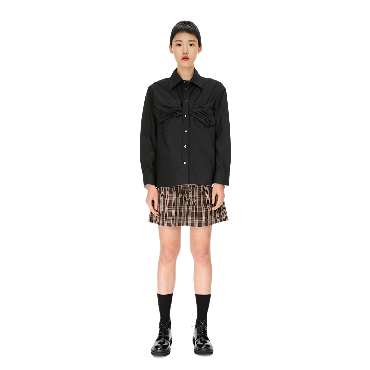 Lookbook (Women) Alexander Wang  Pleated Tube Top Shirt Black 4WC2231390-001