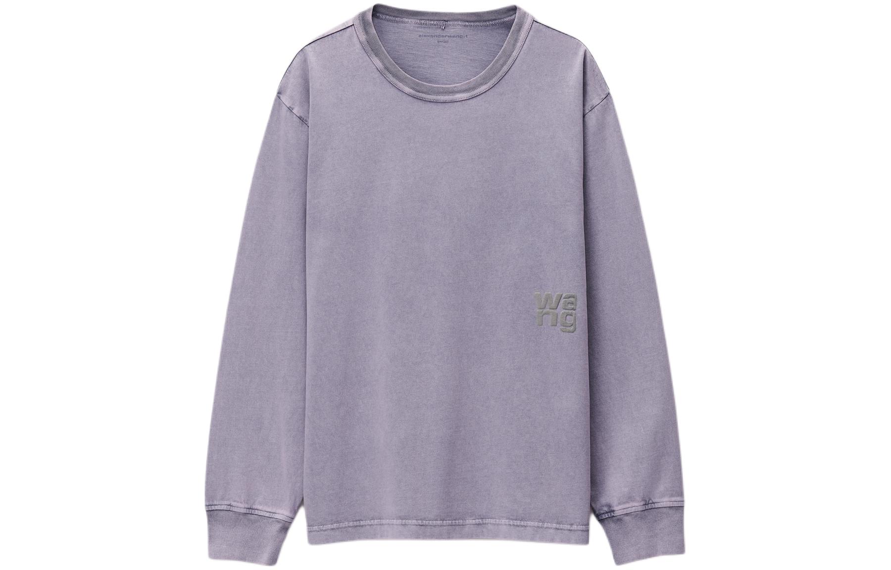 (Women) Alexander Wang  Purple Logo Long Sleeve Oversized Cotton T-Shirt SS24 4CC32213566-87A