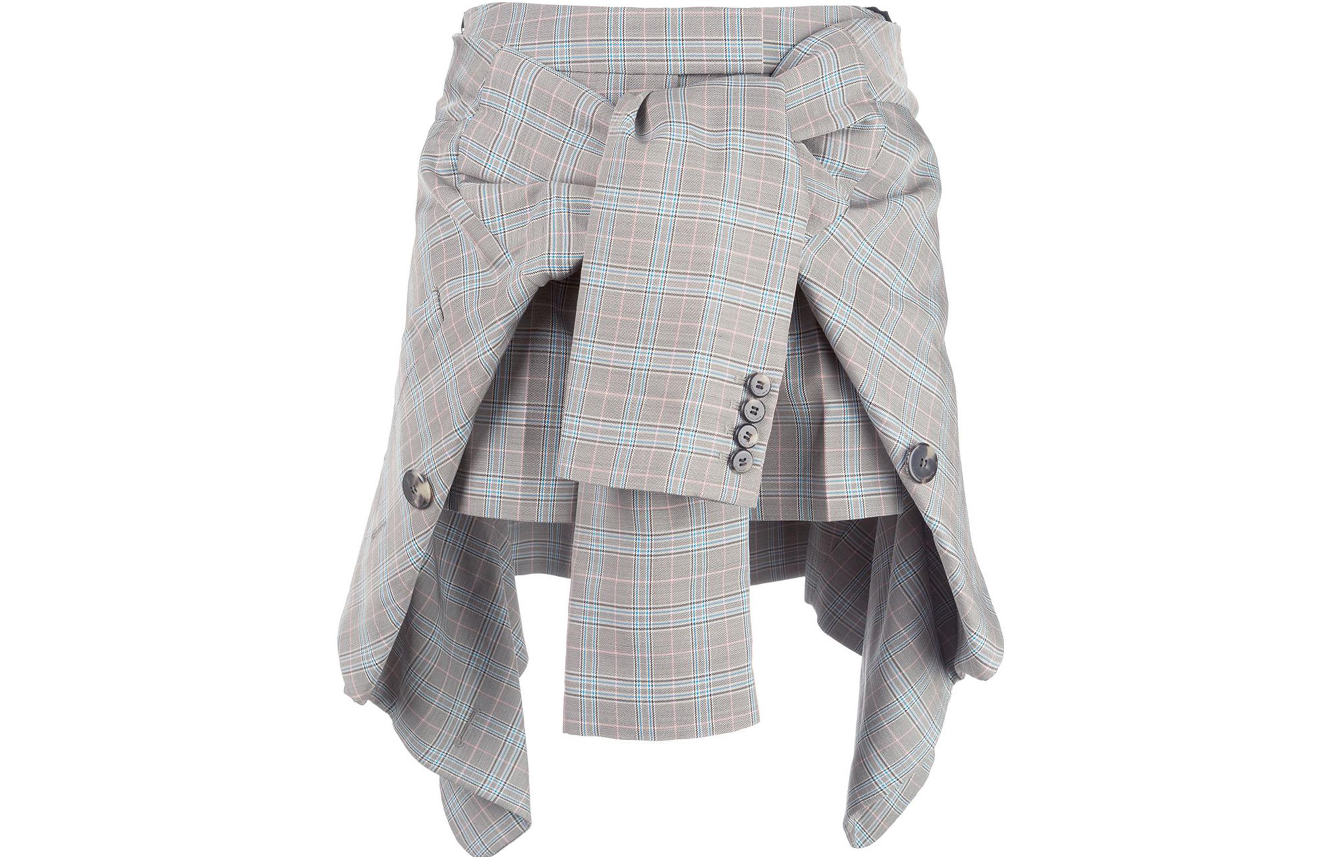 Order (W) アレクサンダー ワン リラックスフィット プレイド ノットディテール ショーツ - グレー 1WC2195068