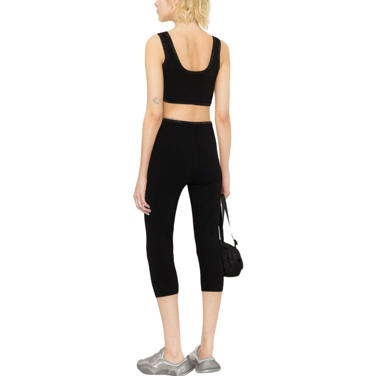 Shop (W) アレキサンダーワン ラインストーン トリム クロップド タンクトップ ブラック 1KC3231018