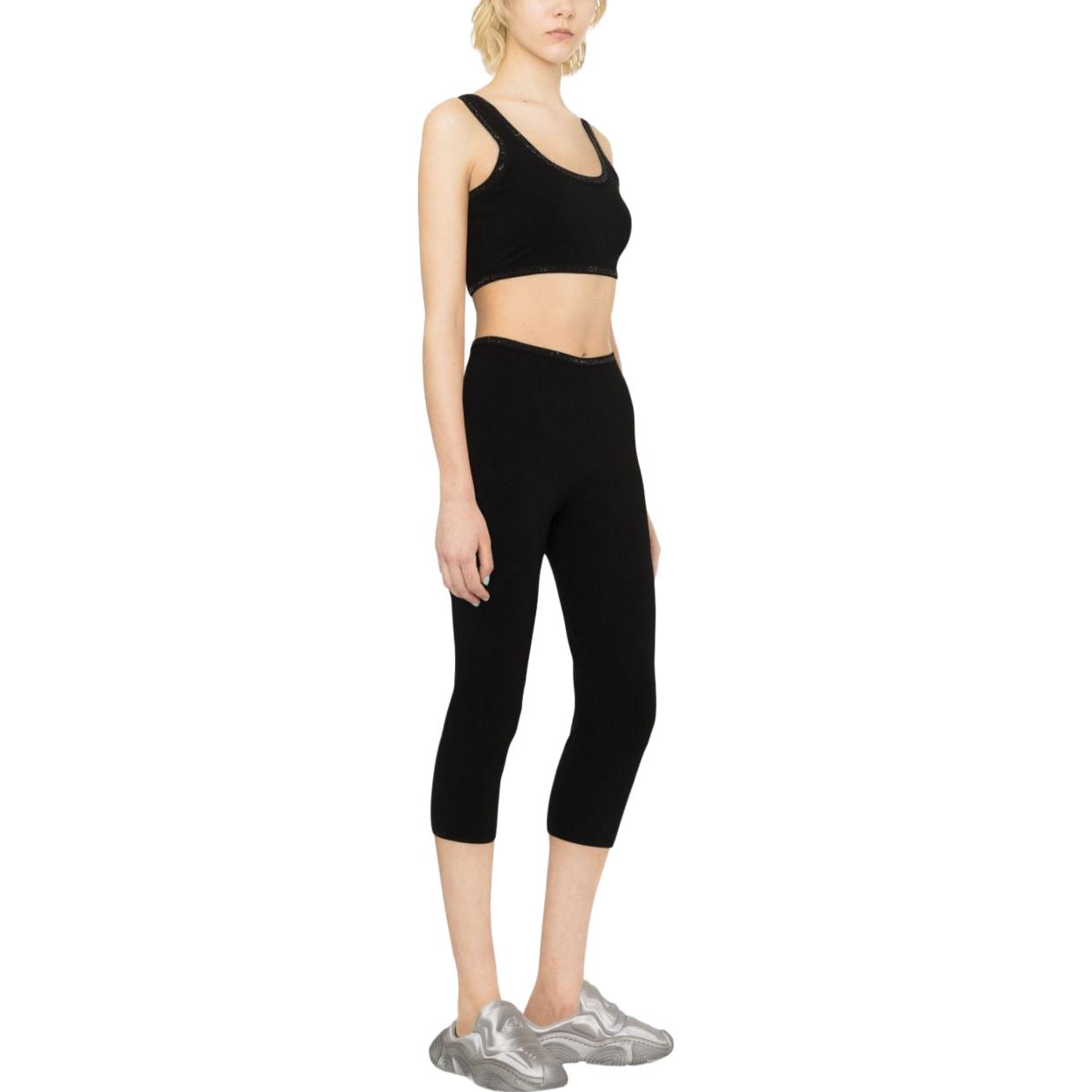 Purchase (W) アレキサンダーワン ラインストーン トリム クロップド タンクトップ ブラック 1KC3231018