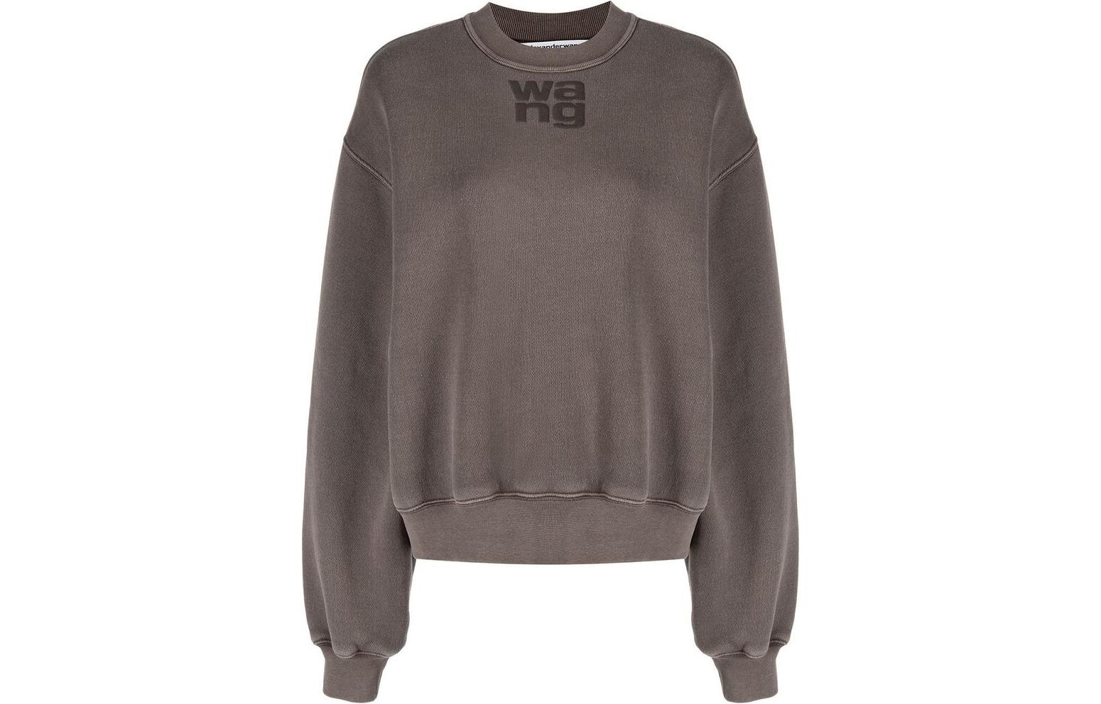 (Women) Alexander Wang  Rubber Logo Print Crewneck Pullover Sweatshirt 4CC3221360-205