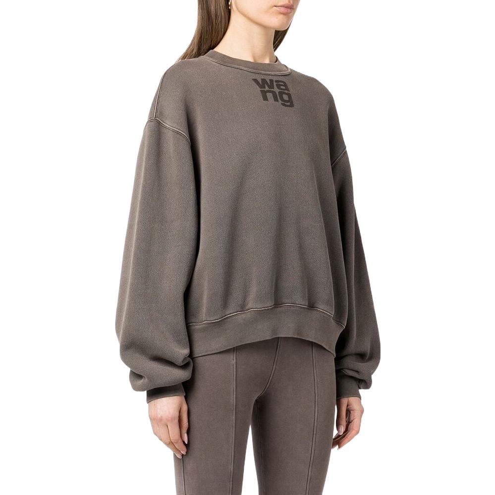 Shop (W) 알렉산더 왕 러버 로고 프린트 크루넥 풀오버 스웻셔츠 4CC3221360-205