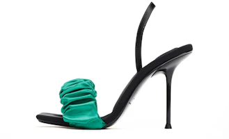 (Women) Alexander Wang 'Satin High Heel Fashion Slide Green' 30122S010310 (Women) Alexander Wang 'Satin High Heel Fashion Slide Green' 30122S010310