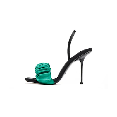 (W) Alexander Wang 'Satin High Heel Fashion Slide Green'