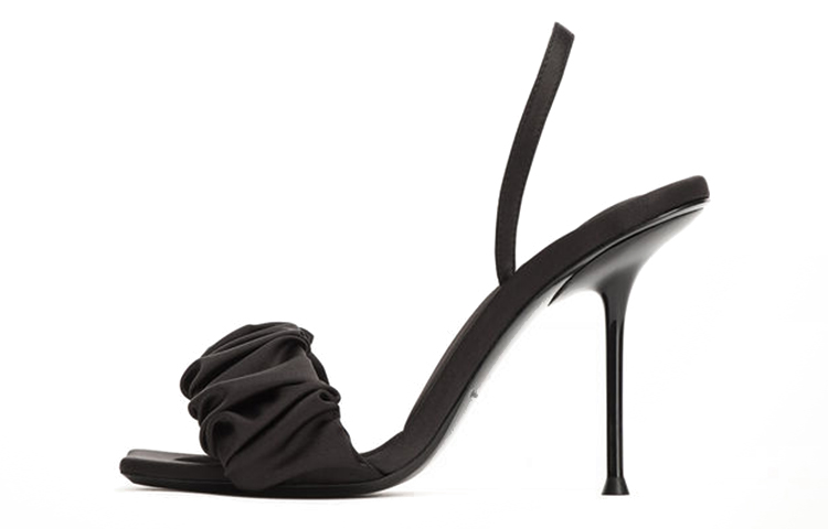 (W) Alexander Wang 'Satin High Heel Sandals - Black'
