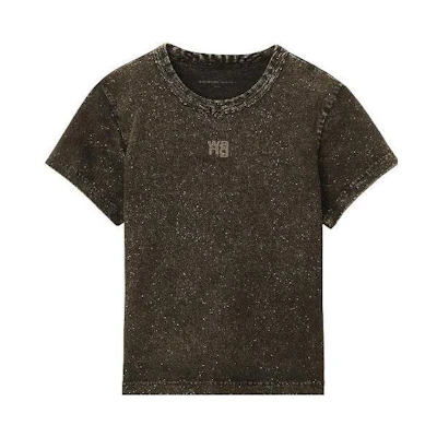 (Women) Alexander Wang Sequin Logo Print Short Sleeve T-Shirt 4CC3231416-305