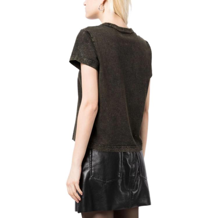 (Women) Alexander Wang  Sequin Logo Print Short Sleeve T-Shirt 4CC3231416-305 圖 6