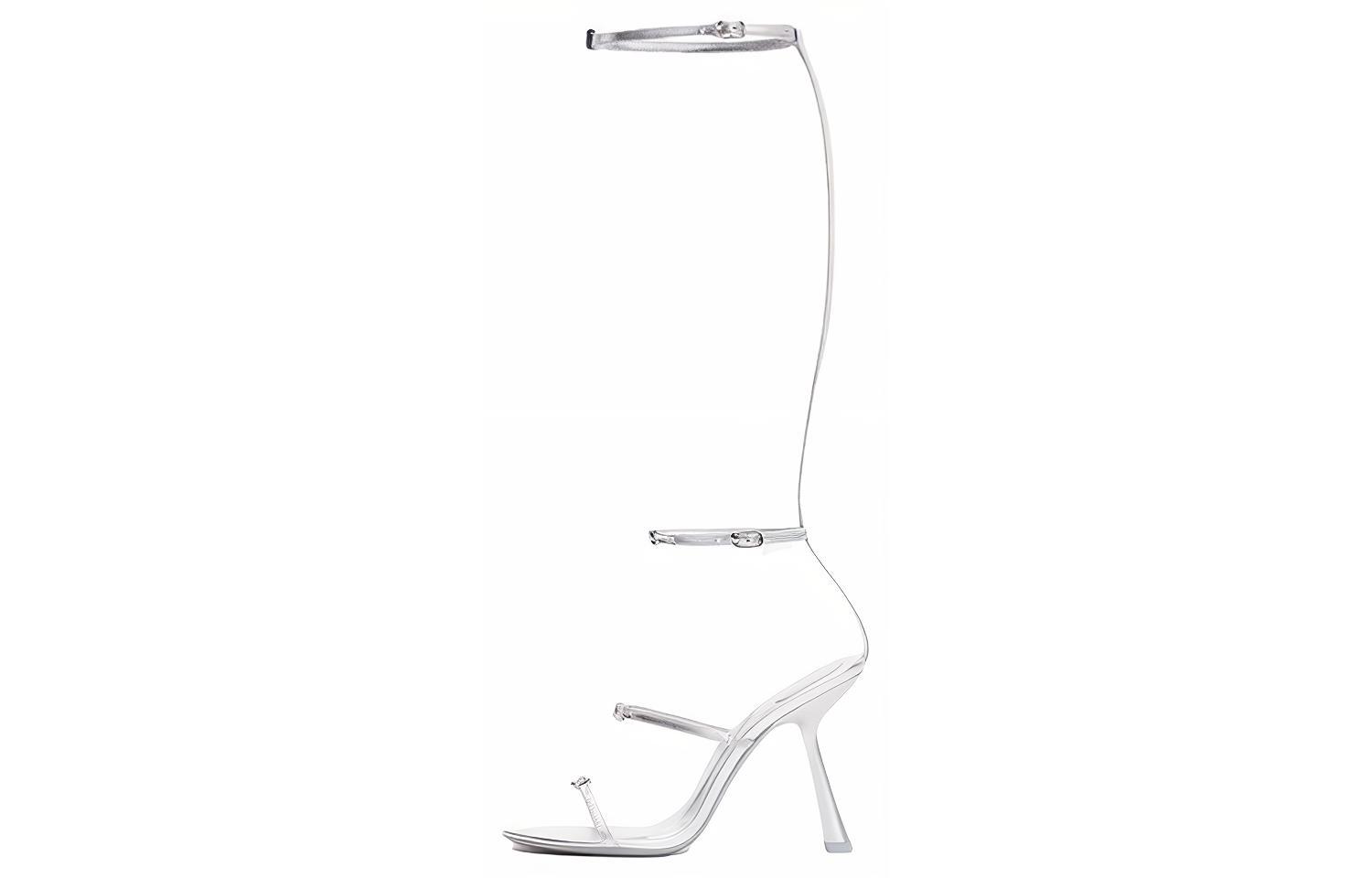 (Women) Alexander Wang 'Silver Buckle Stiletto Sandal' 30223S014046