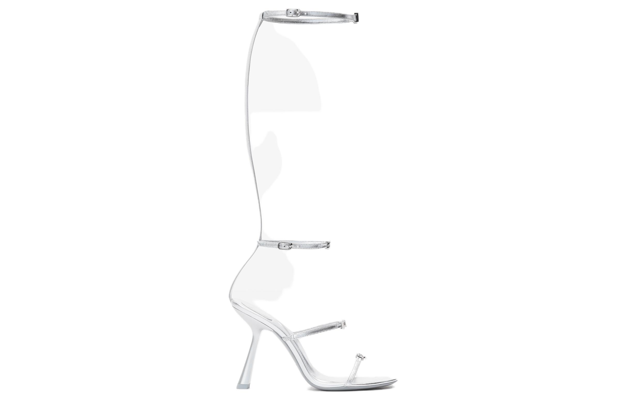 Order (Women) Alexander Wang 'Silver Buckle Stiletto Sandal' 30223S014046