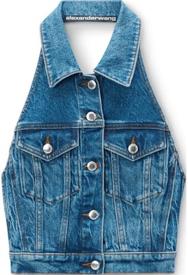 (Women) Alexander Wang Sleeveless Blue Vest FW24 Stretchy Minimalist Design 4DC3241462401 Buy (Women) Alexander Wang Sleeveless Blue Vest FW24 Stretchy Minimalist Design 4DC3241462401